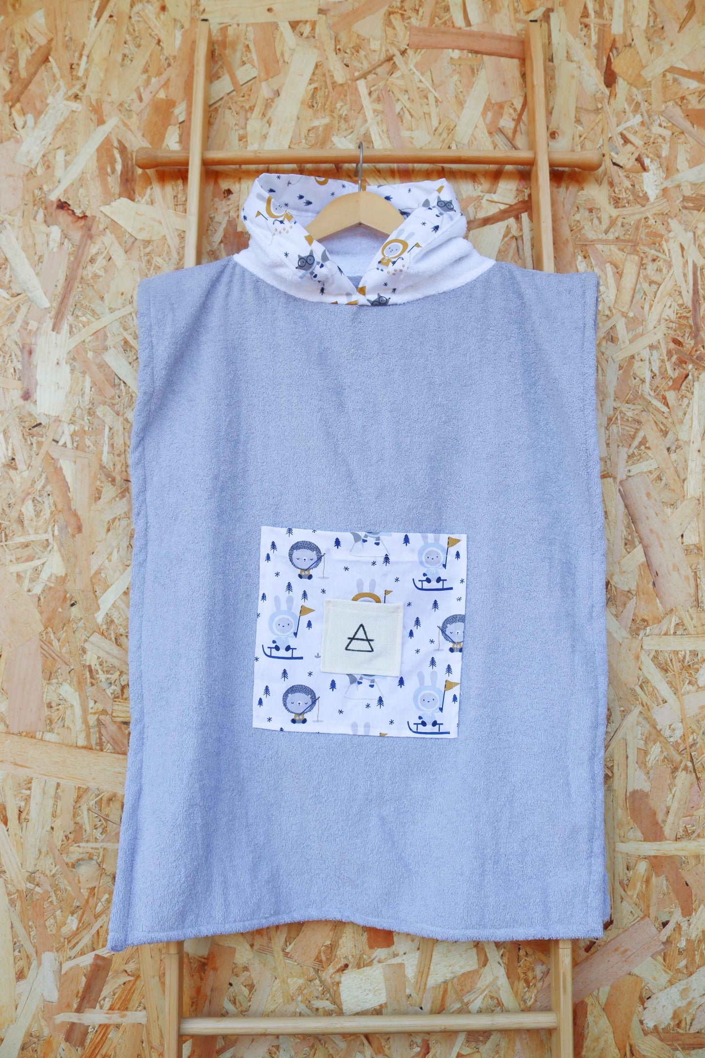 Blue-Grey Hues Poncho Towel