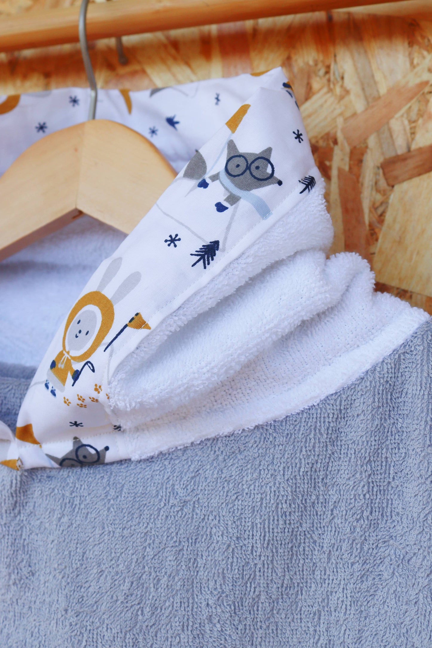 Blue-Grey Hues Poncho Towel