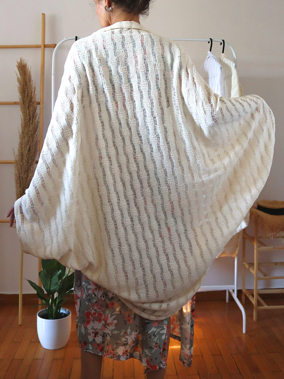 Natural Beige Summer Kimono Jacket