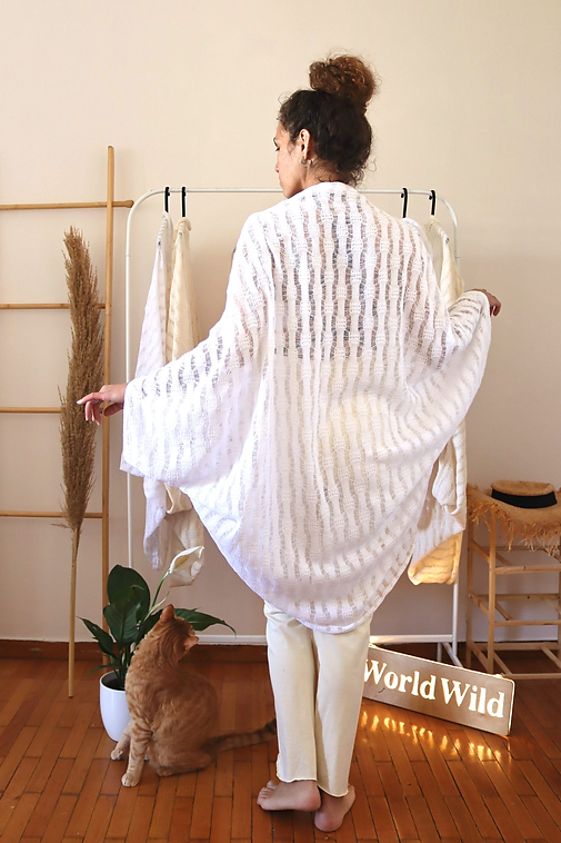 White Summer Kimono Jacket