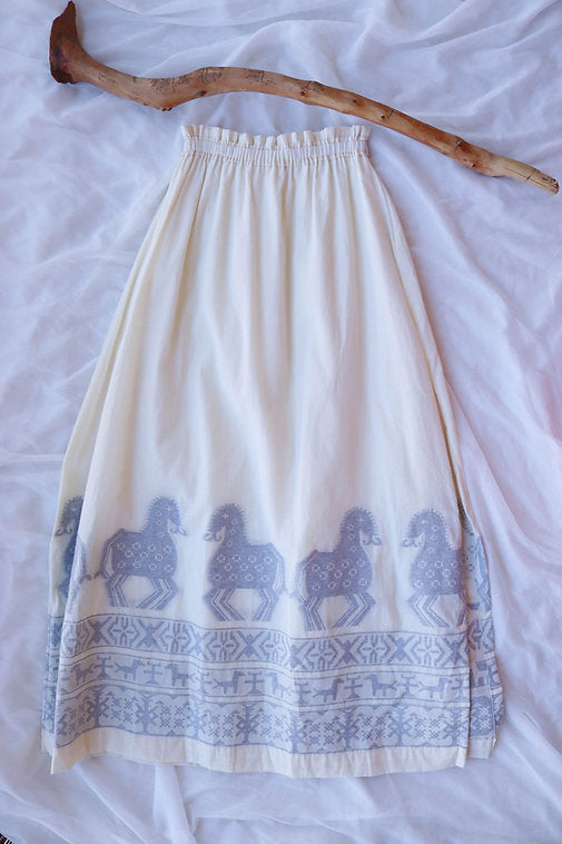 Ancient Echoes Cotton Summer Maxi Skirt
