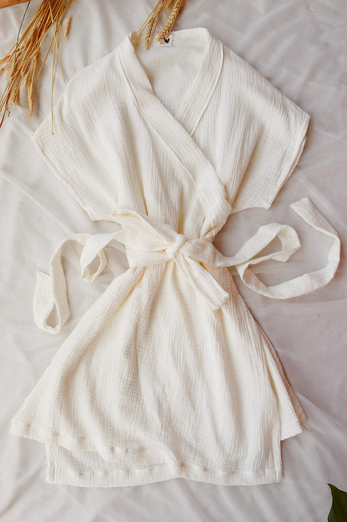Ivory Summer Kimono Wrap Dress