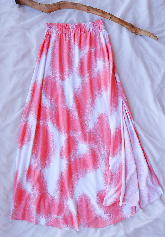 Pink Tones Jersey Cotton Summer Maxi Skirt