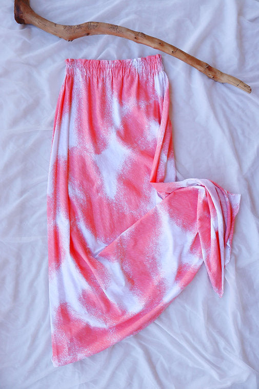 Pink Tones Jersey Cotton Summer Maxi Skirt