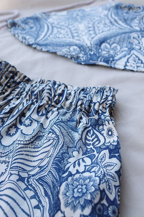 Blue Vibes Luxury Summer Shorts Set