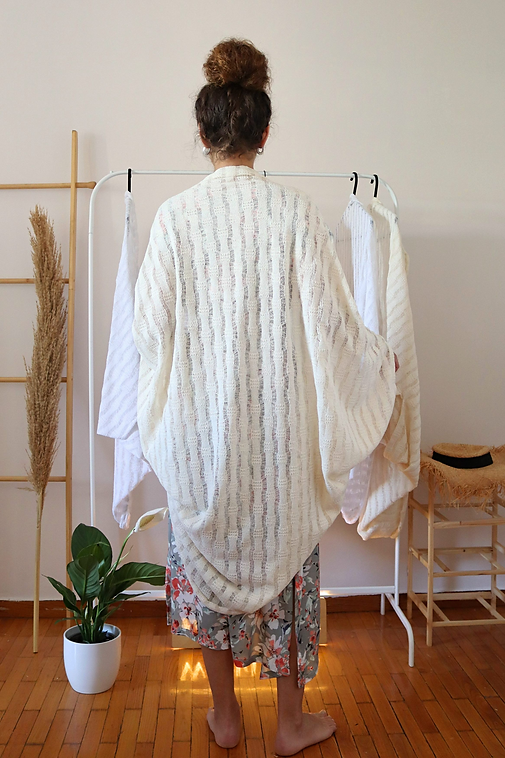 Natural Beige Summer Kimono Jacket