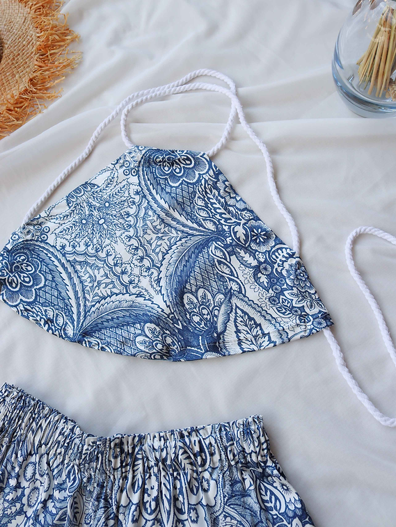 Blue Vibes Luxury Summer Shorts Set