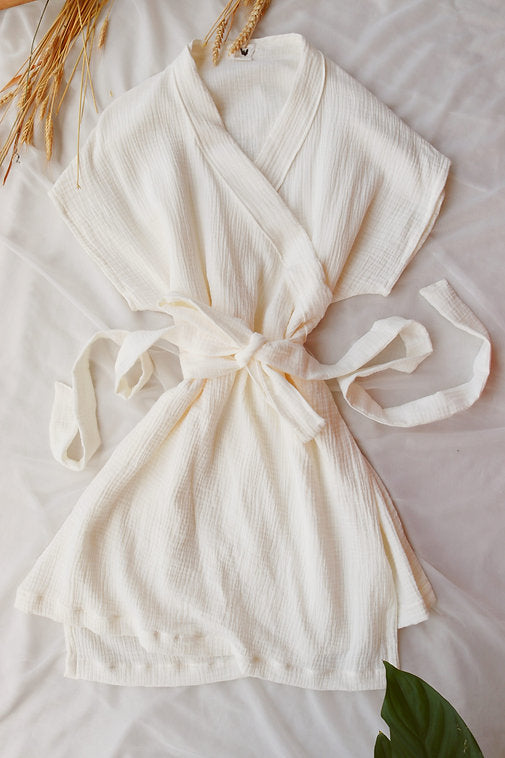 Ivory Summer Kimono Wrap Dress