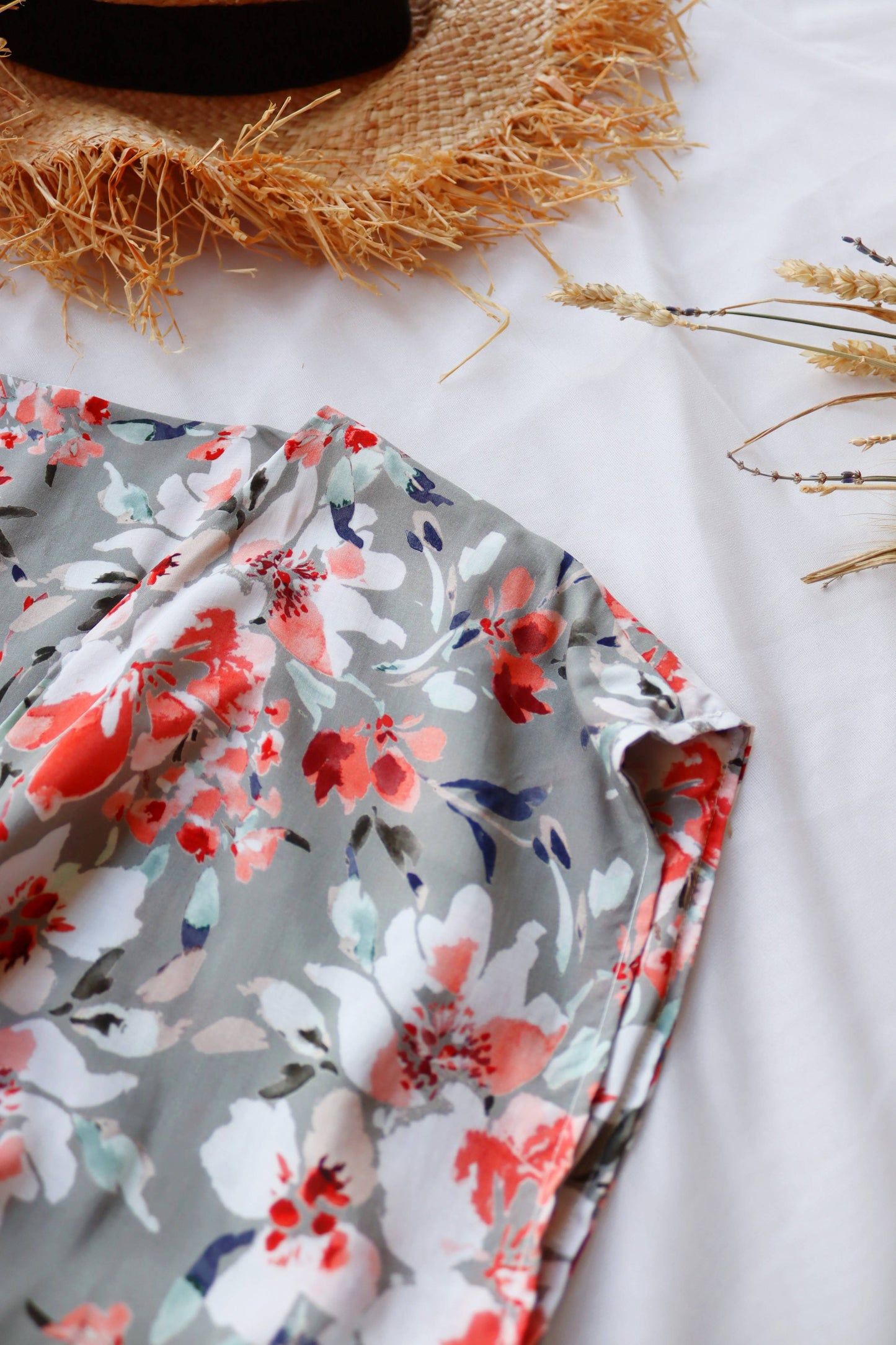 Floral Deadstock Viscose Summer Tie Up Top