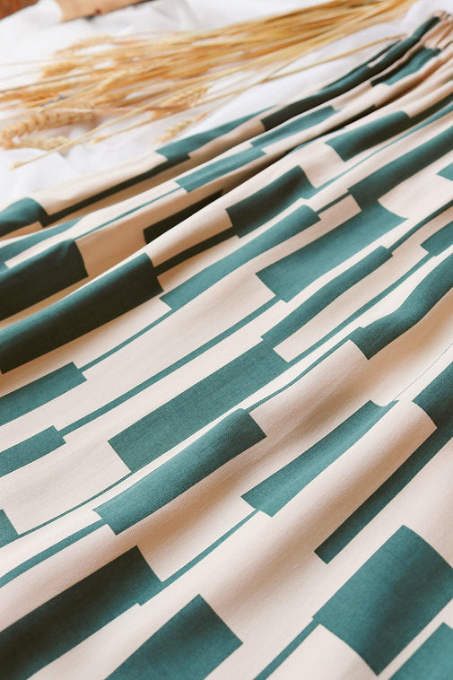 Ecovero Beige-Green Summer Maxi Skirt