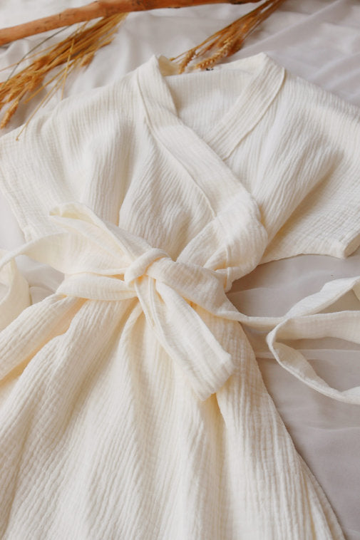 Ivory Summer Kimono Wrap Dress