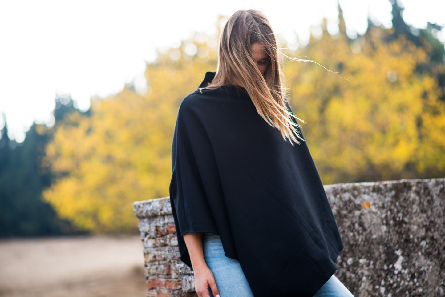 Cover Me Softly | Black Poncho