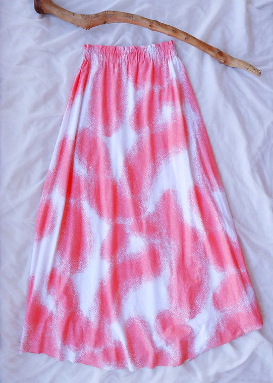Pink Tones Jersey Cotton Summer Maxi Skirt