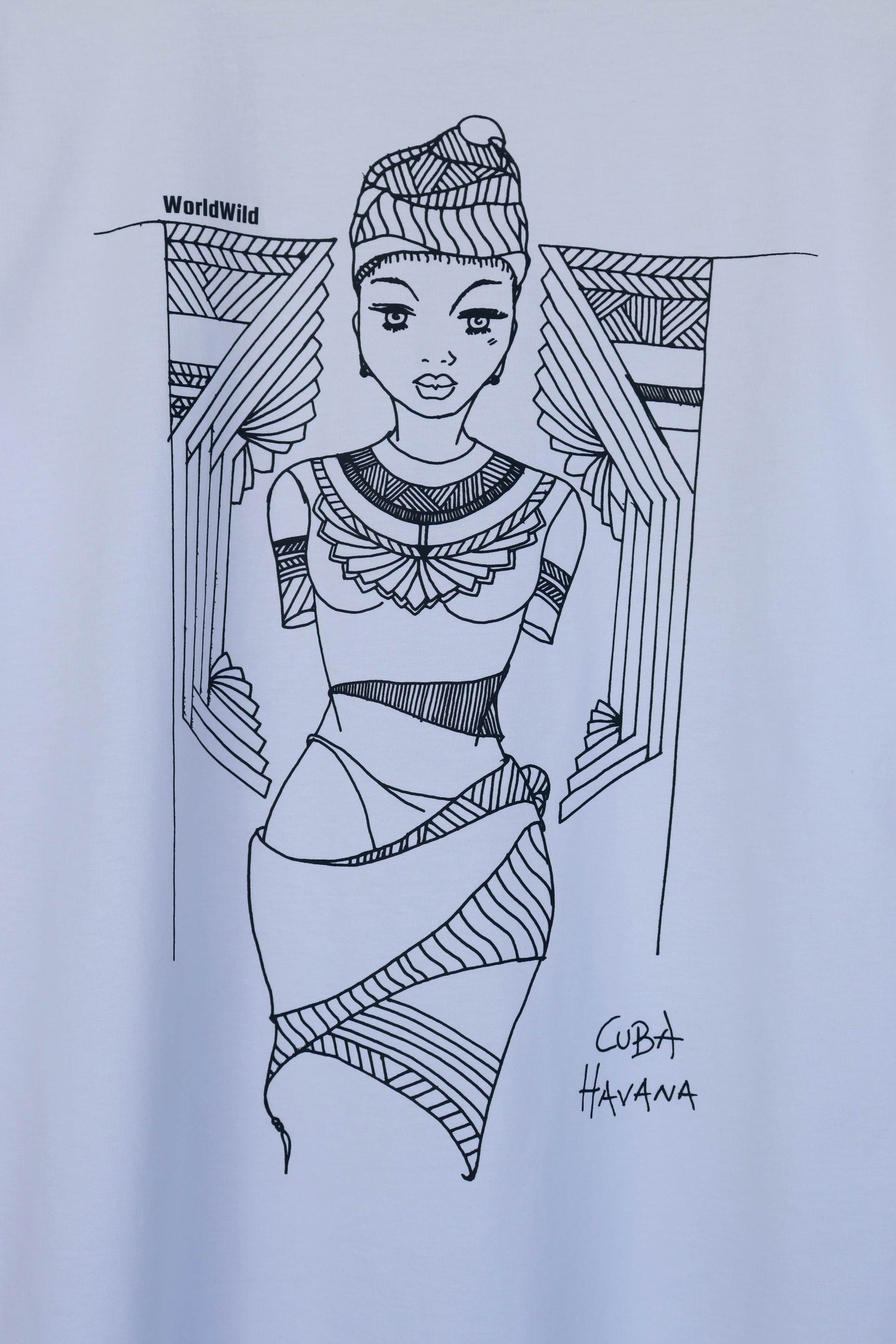 Havana Cuba Print White Tee