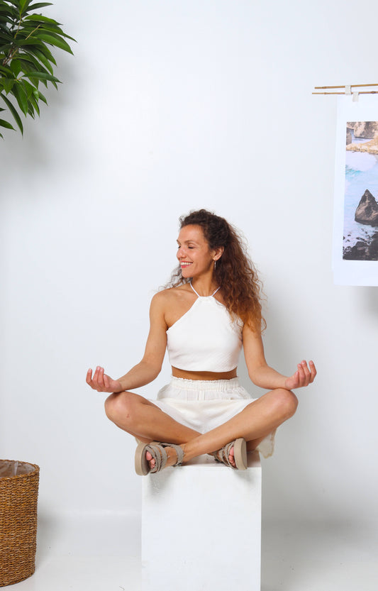 Organic Cotton Summer Shorts and Top Set | White