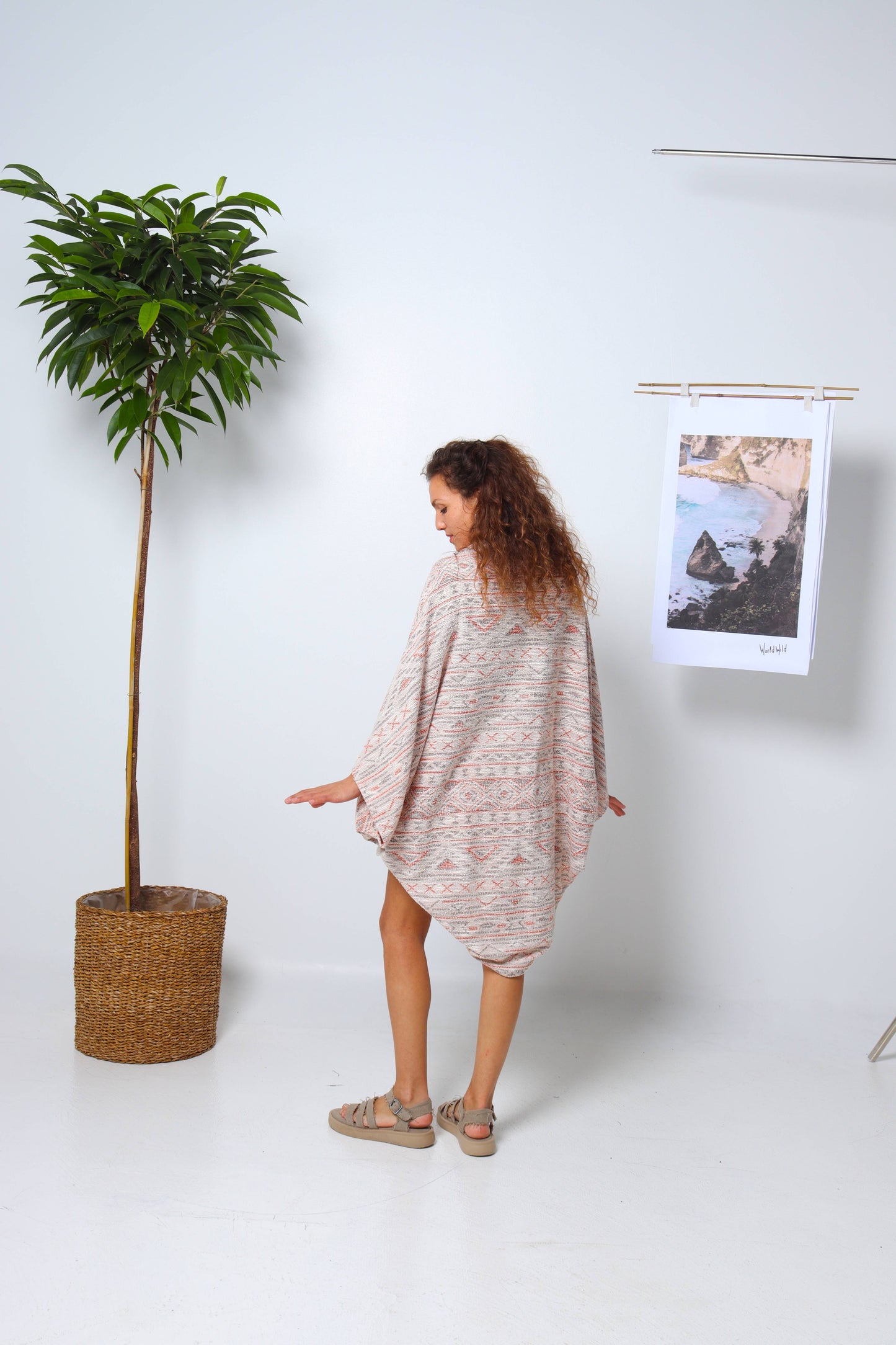 The Tribal Orange Kimono Summer Jacket