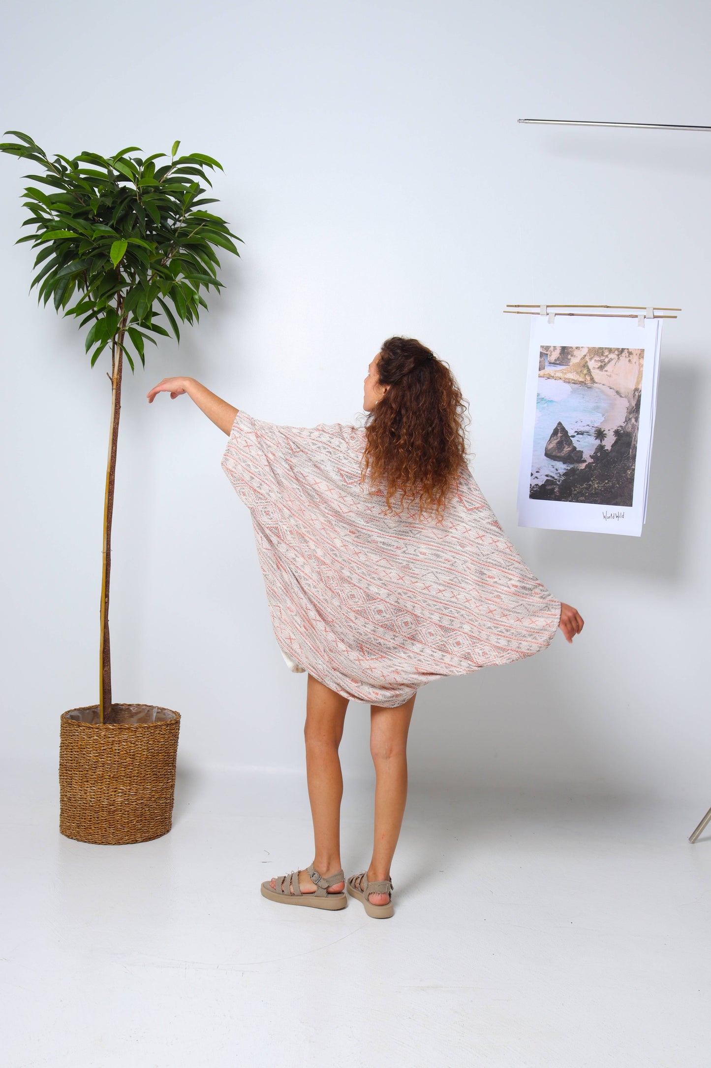 The Tribal Orange Kimono Summer Jacket