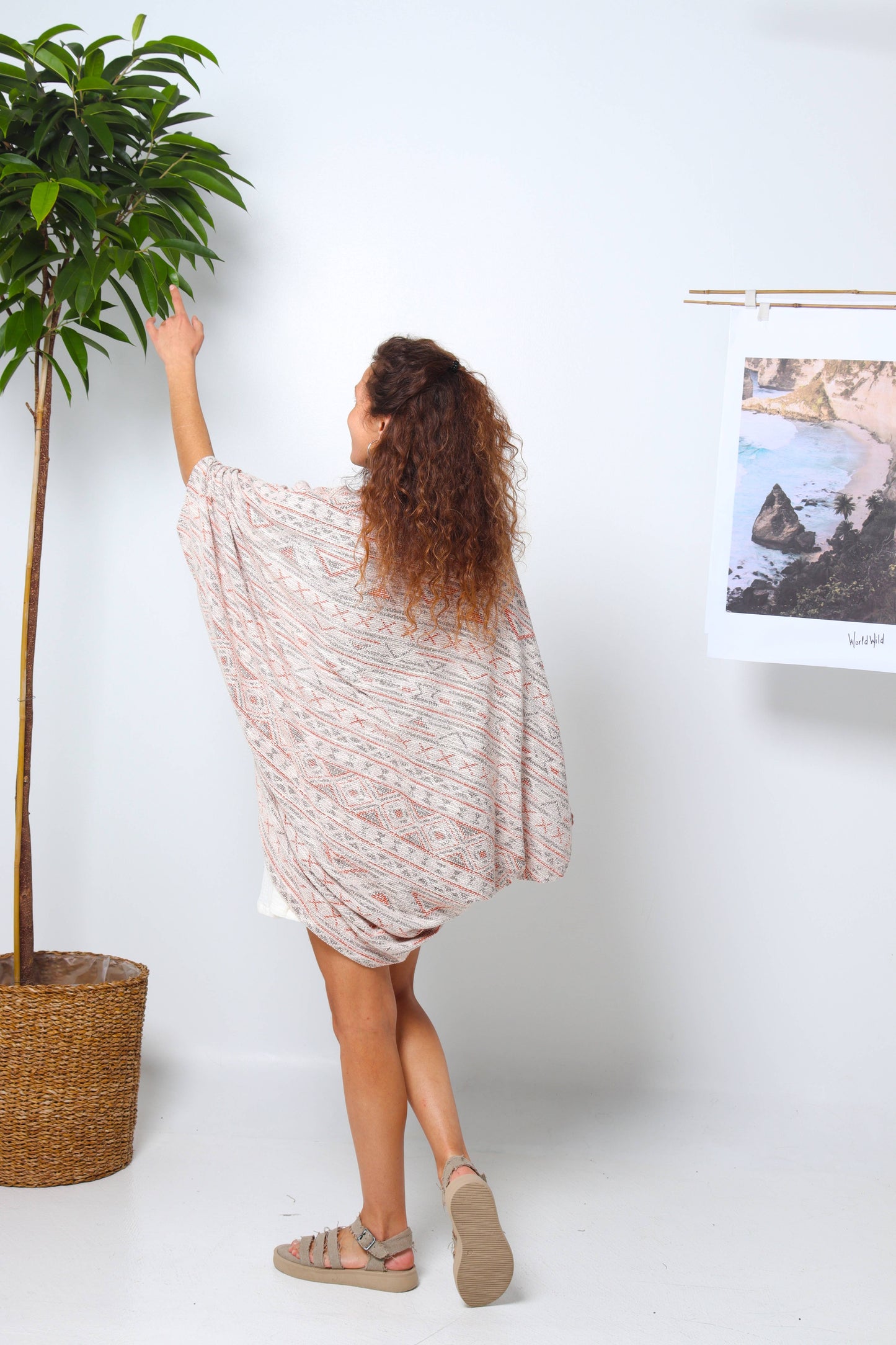 The Tribal Orange Kimono Summer Jacket