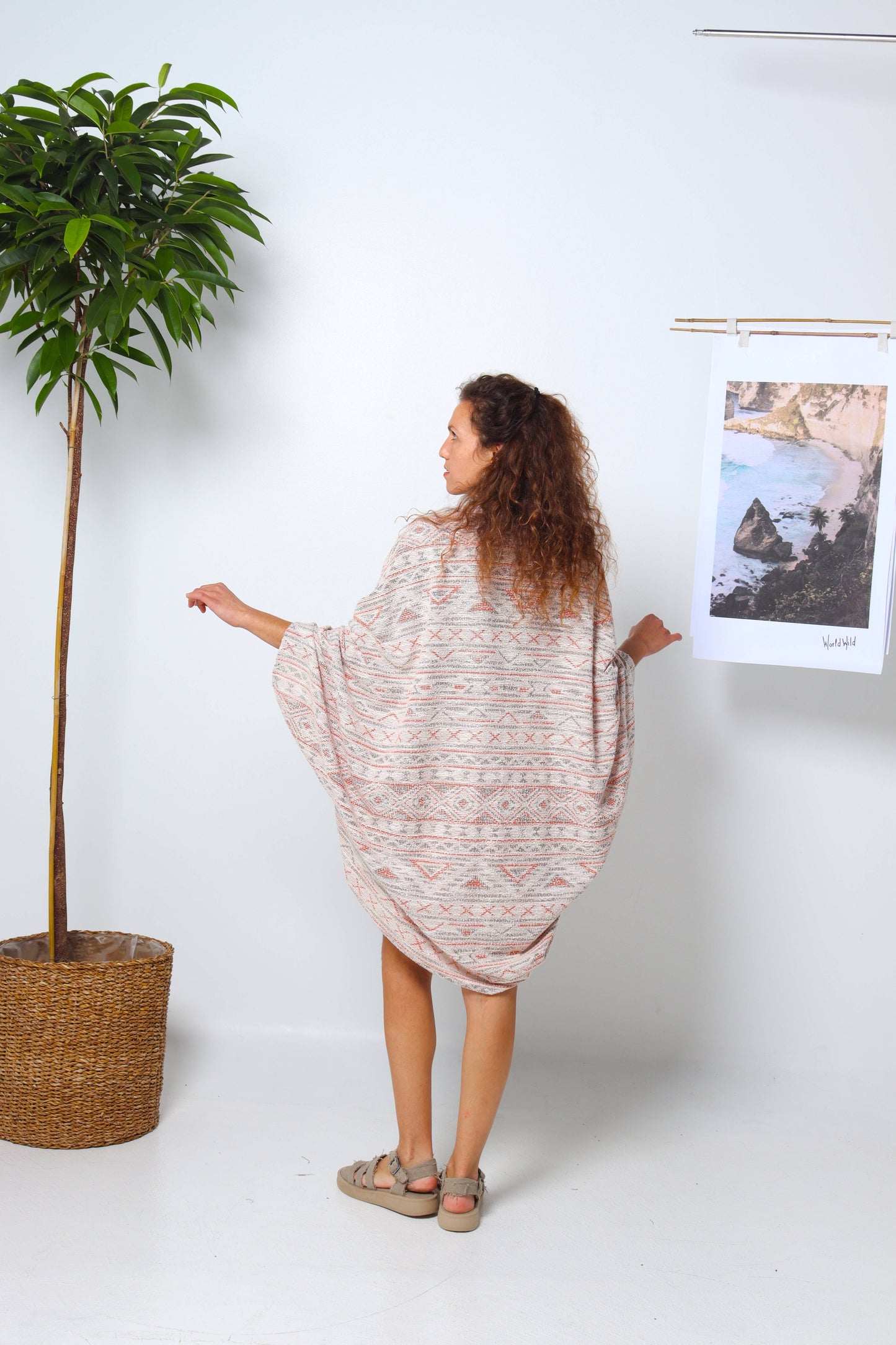 The Tribal Orange Kimono Summer Jacket