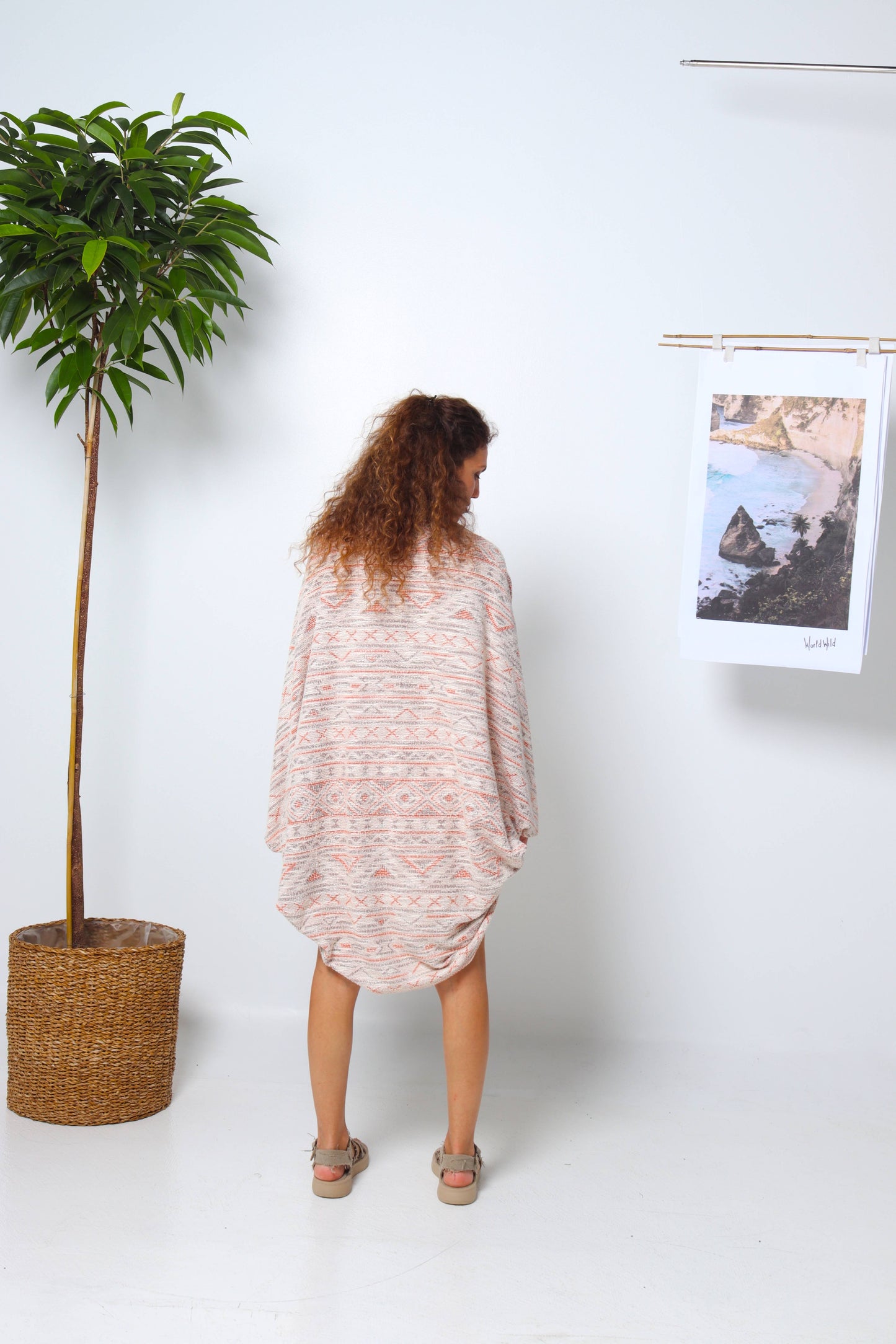 The Tribal Orange Kimono Summer Jacket