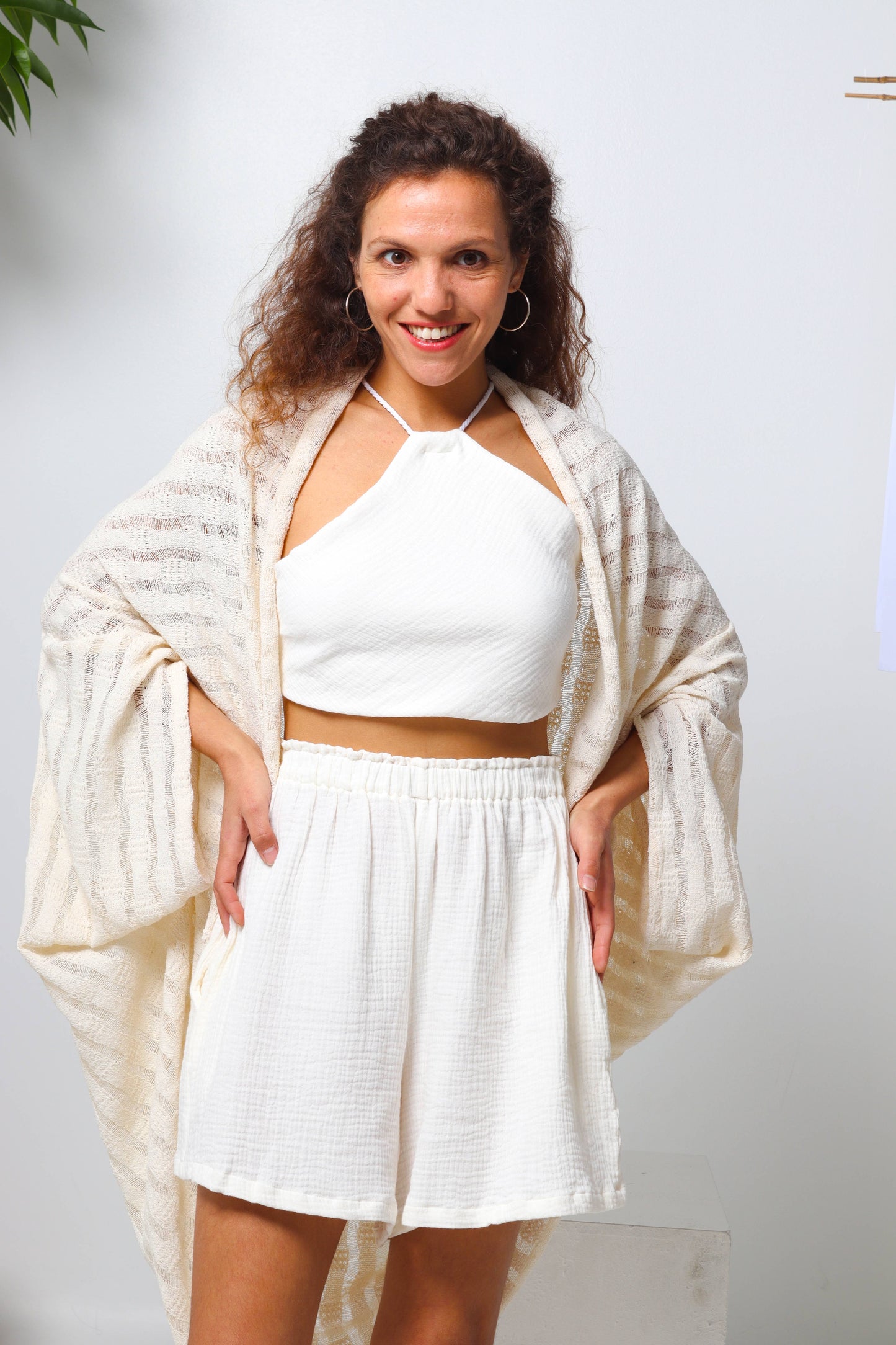 Natural Beige Summer Kimono Jacket