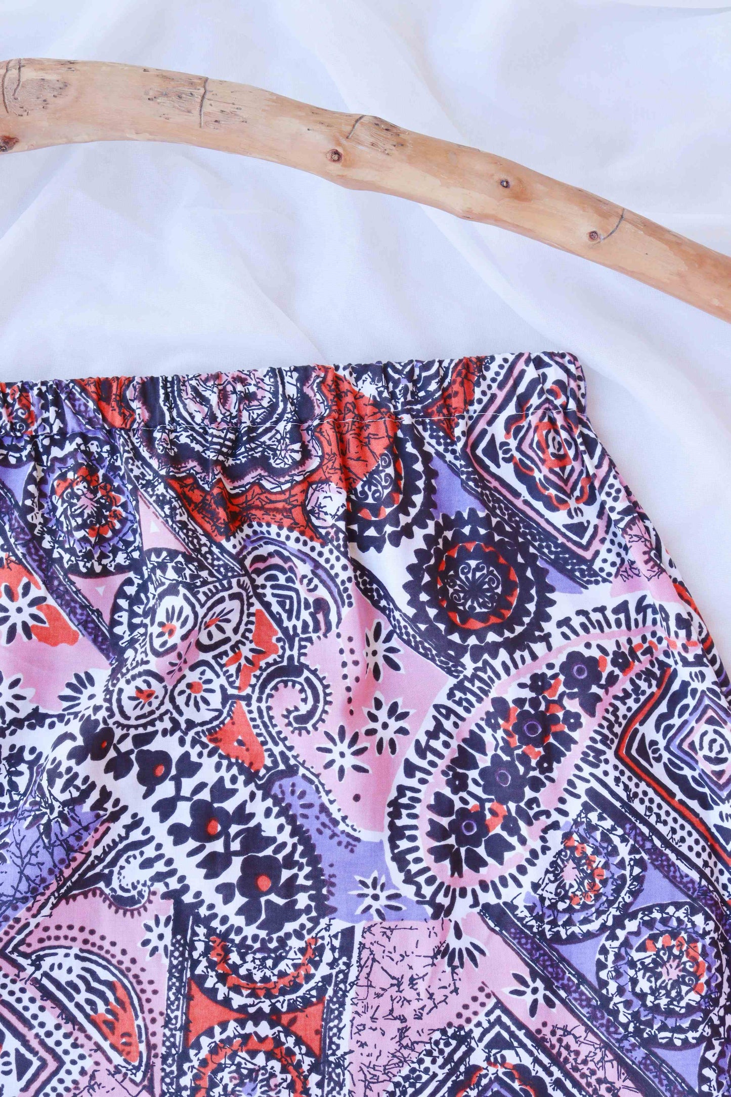 Vibrant Print Deadstock Viscose Summer Skirt