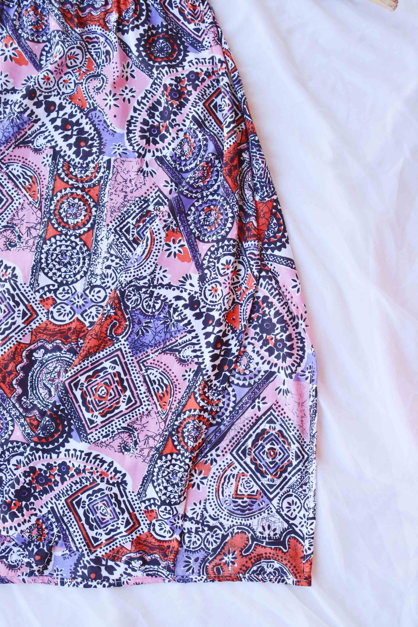 Vibrant Print Deadstock Viscose Summer Skirt