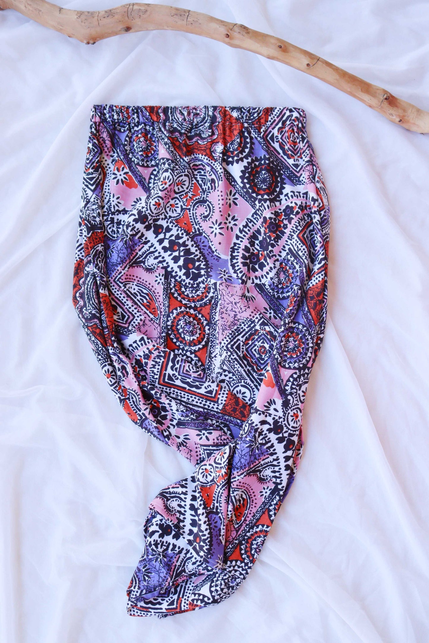 Vibrant Print Deadstock Viscose Summer Skirt