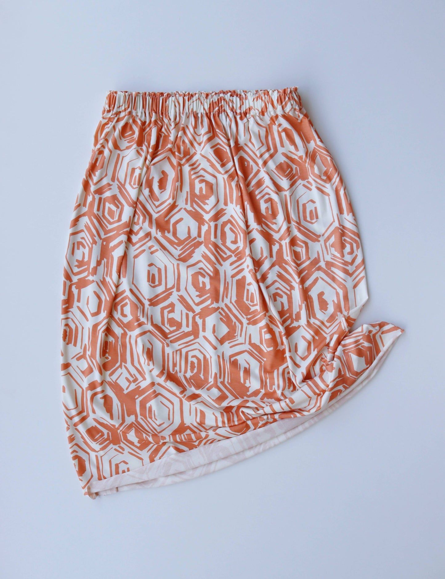 Dark Orange Hues Deadstock Viscose Skirt – Soft & Flowy Summer Skirt