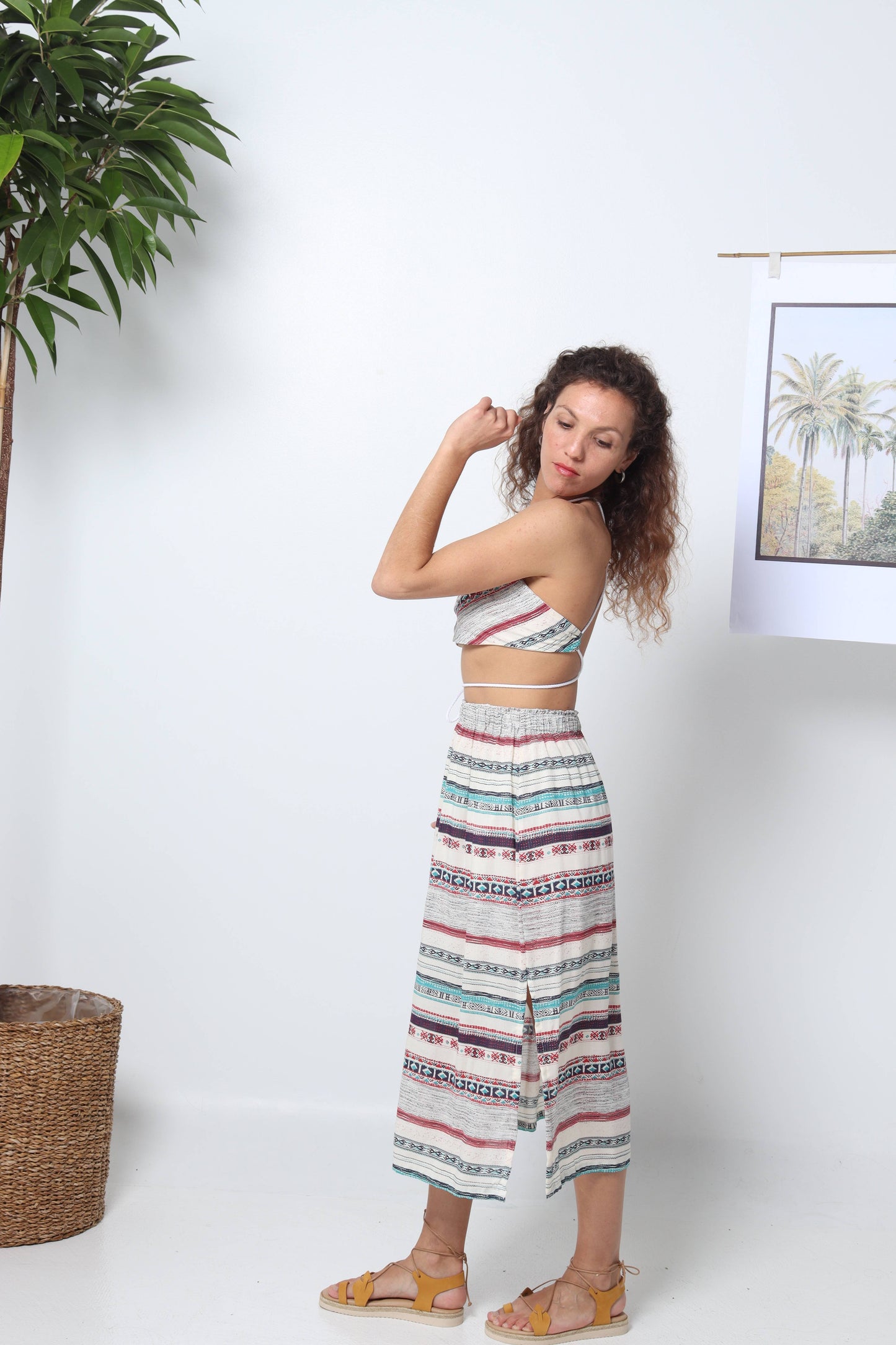 Boho Vibes Deadstock Viscose Flowy Skirt – Earthy Boho Summer Skirt