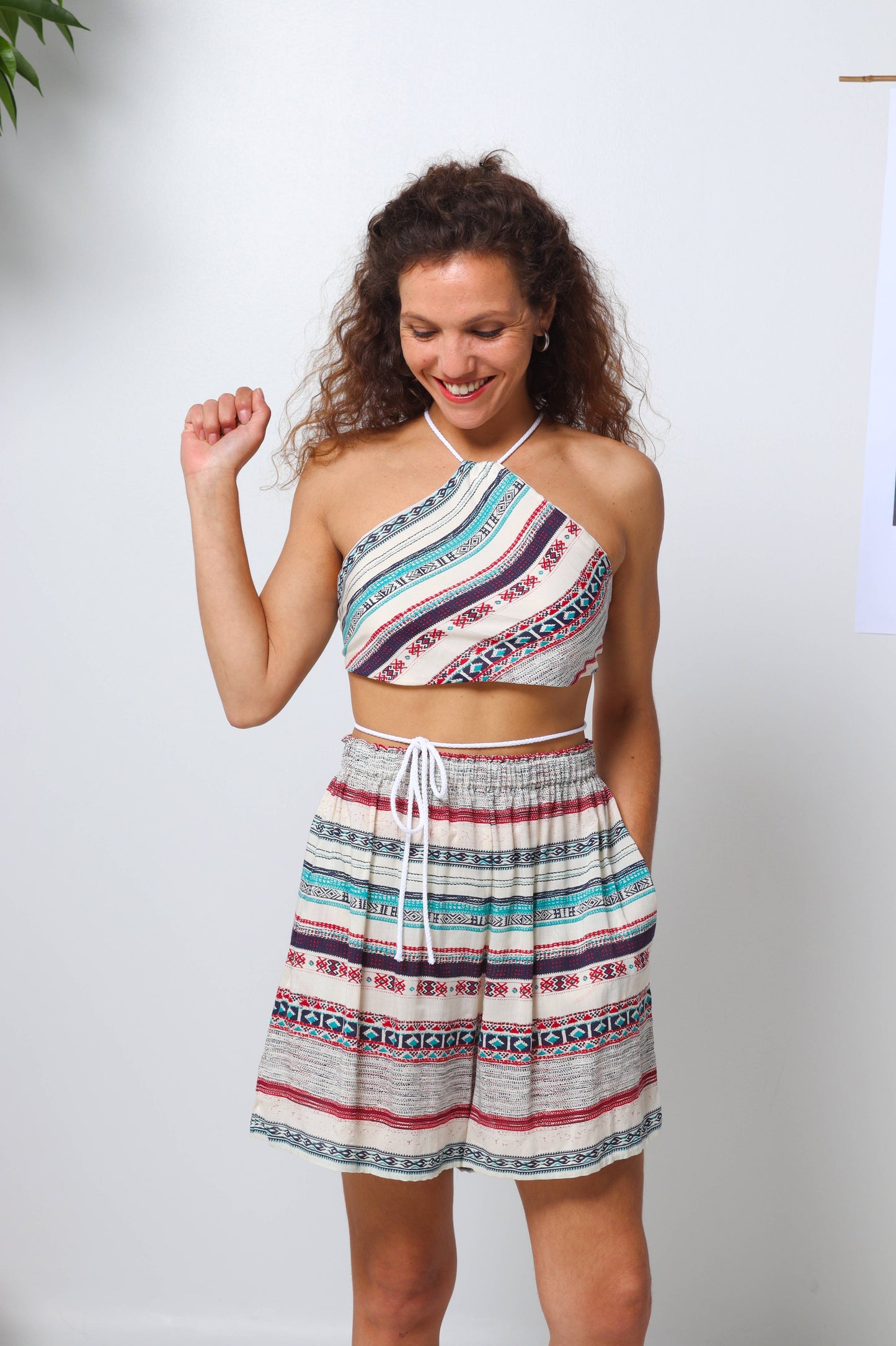 Boho Vibes Deadstock Viscose Shorts – Earthy Boho Summer Shorts
