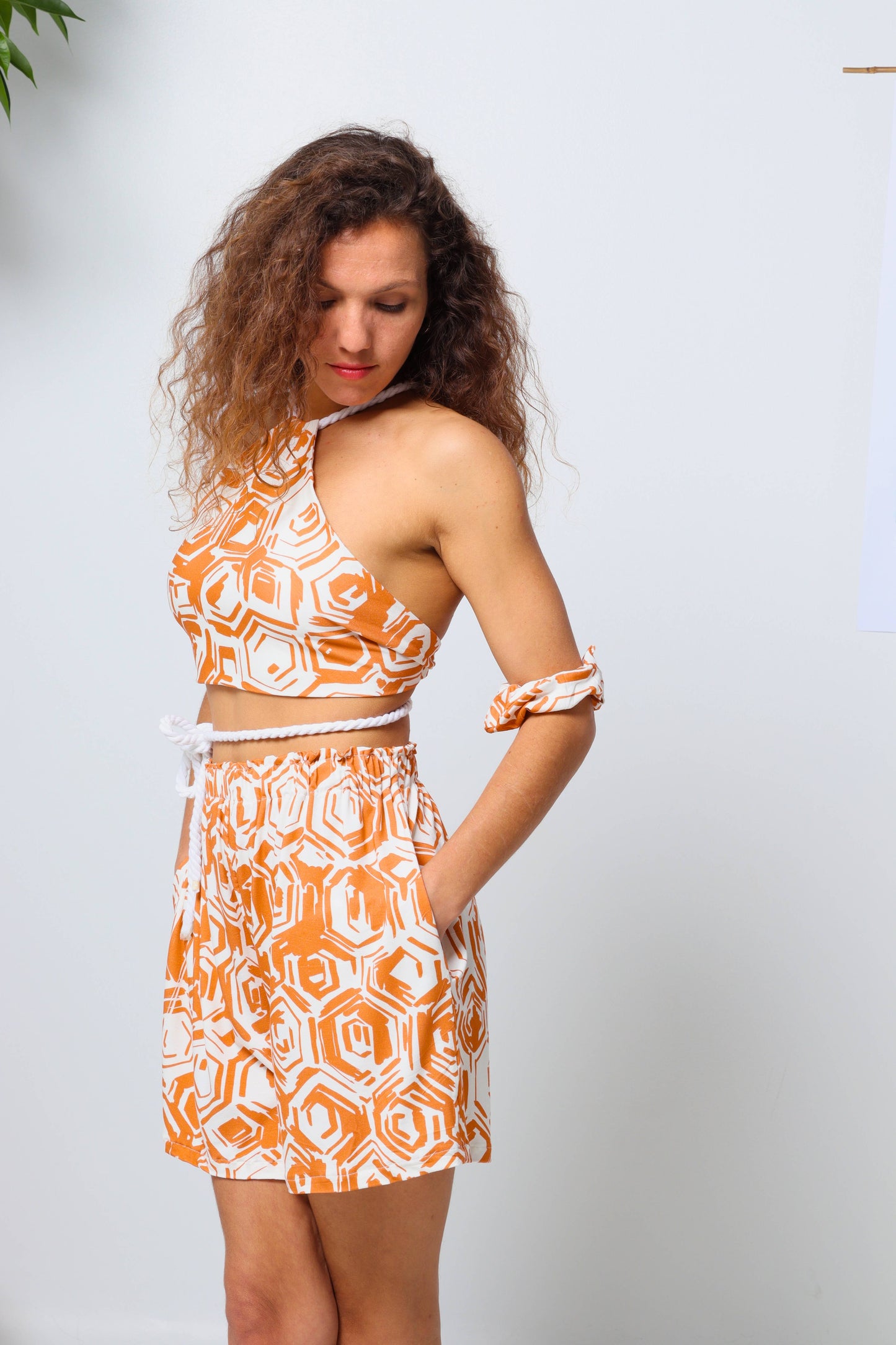 Dark Orange Hues Shorts – Vibrant Abstract Summer Shorts