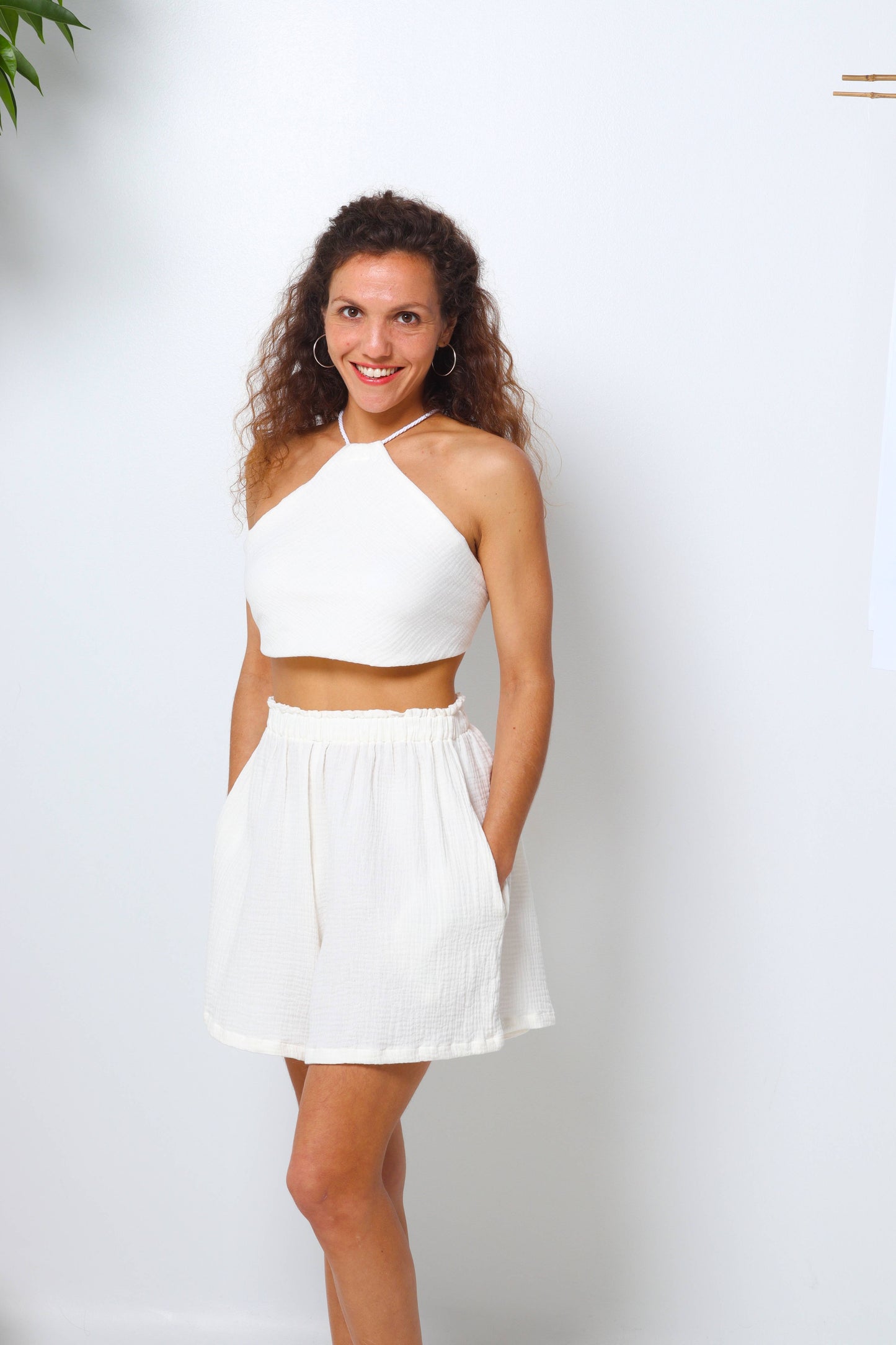 Organic Cotton Summer Shorts and Top Set | White