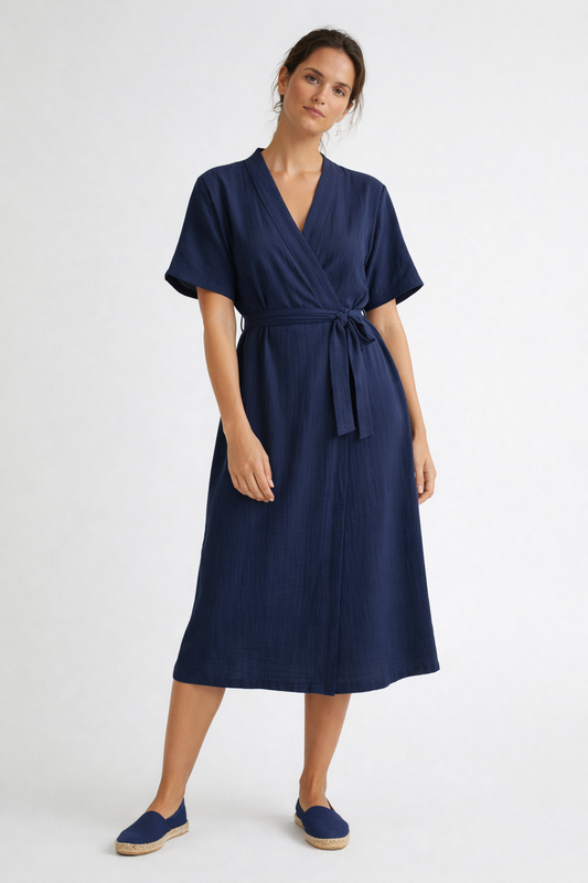Blue Terra Wrap Dress