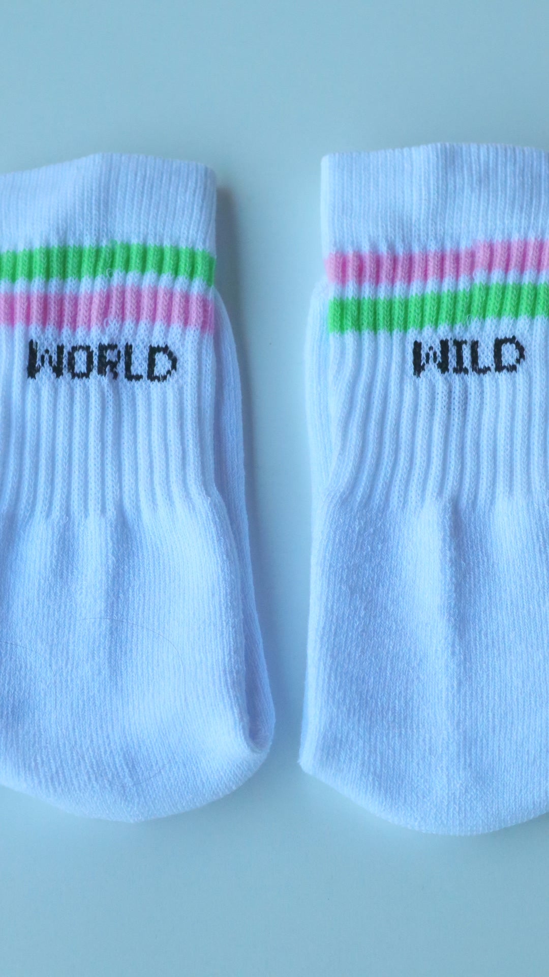 Mint & Pink “WorldWild” Striped Athletic Cotton Socks