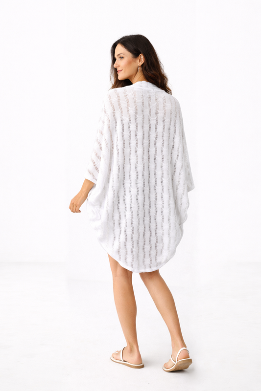 White Knit Iris Kimono