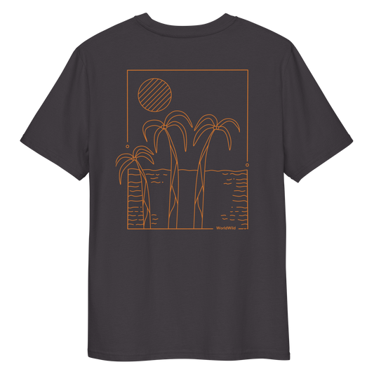 Ethereal Sands - Beach Palm Summer Vibes Tee in Matte Black
