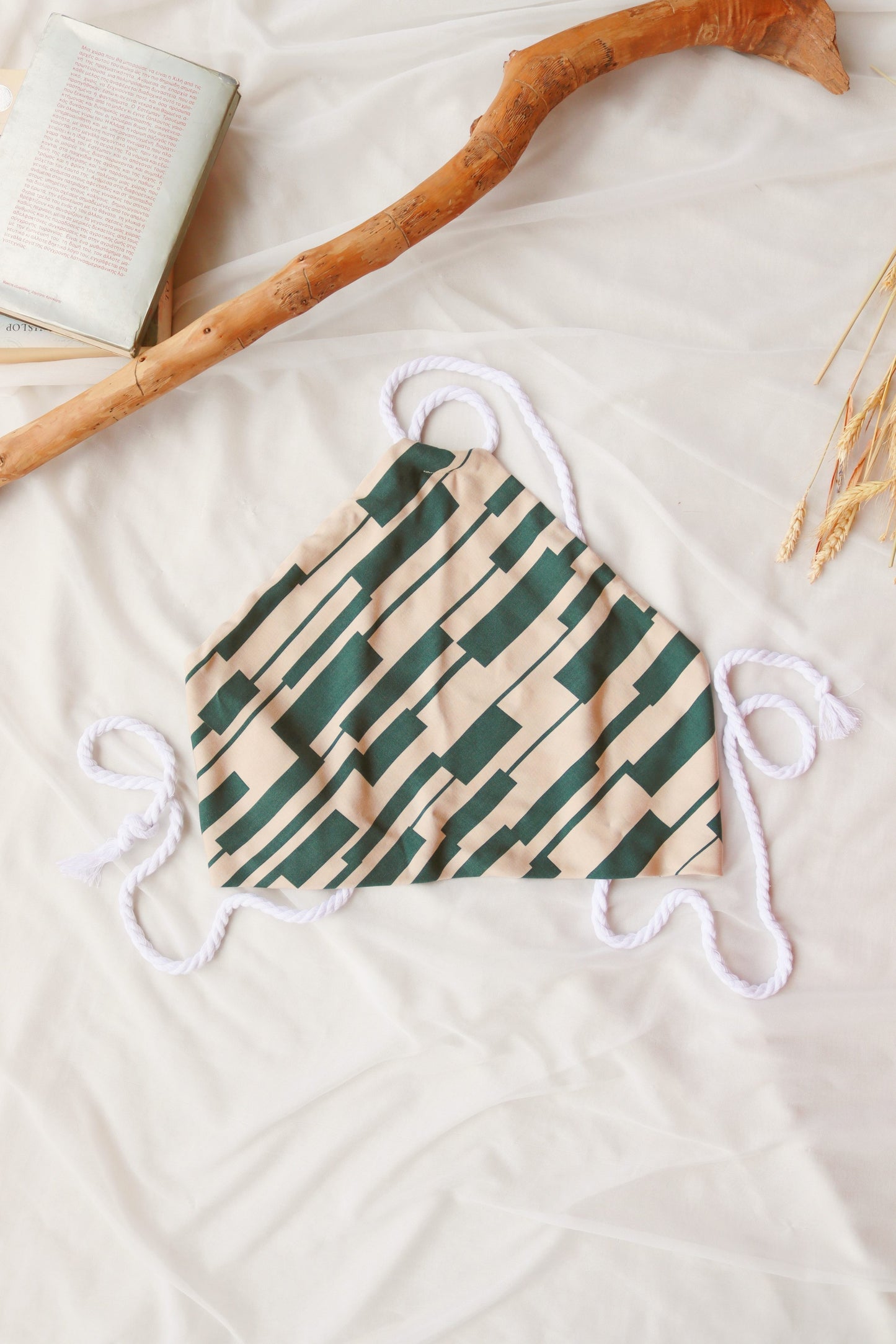 Ecovero Beige-Green Summer Maxi Skirt Set