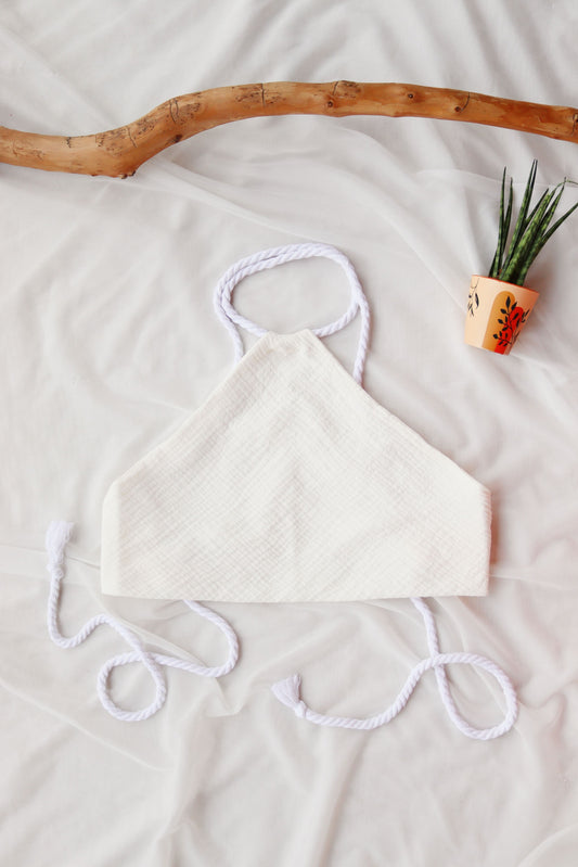 Ivory Organic Cotton Summer Triangle Top