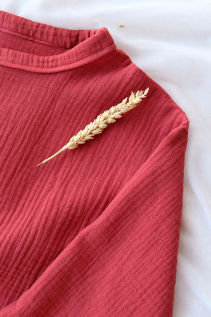 Organic Cotton Dark Red Spring Top