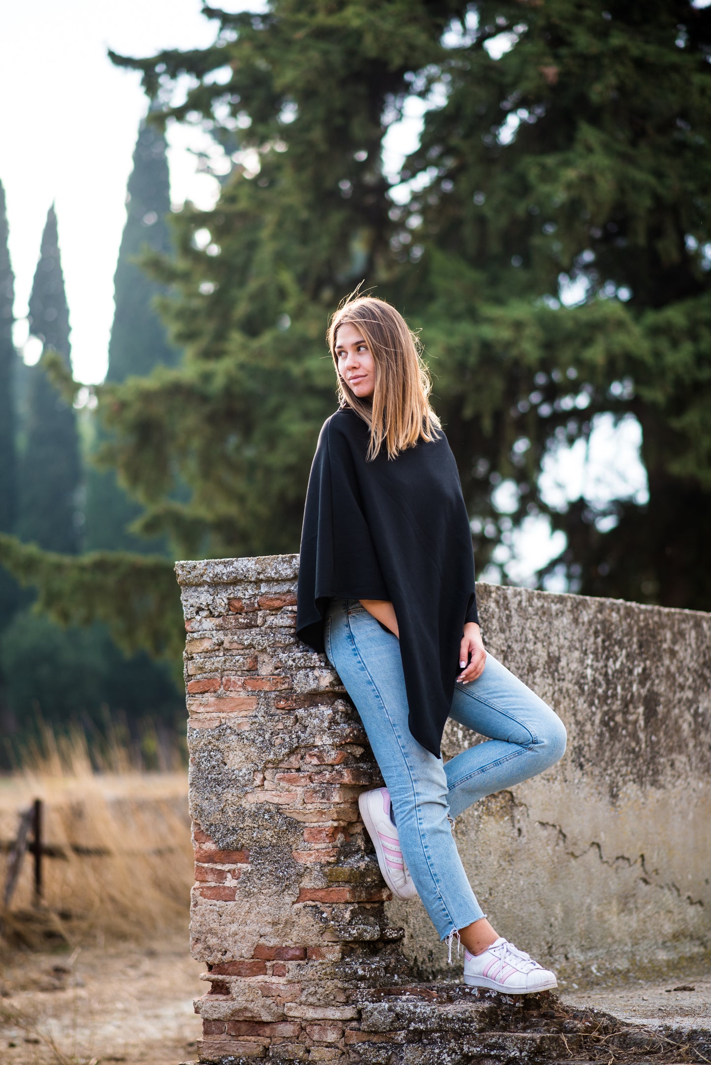 Cover Me Softly | Black Poncho