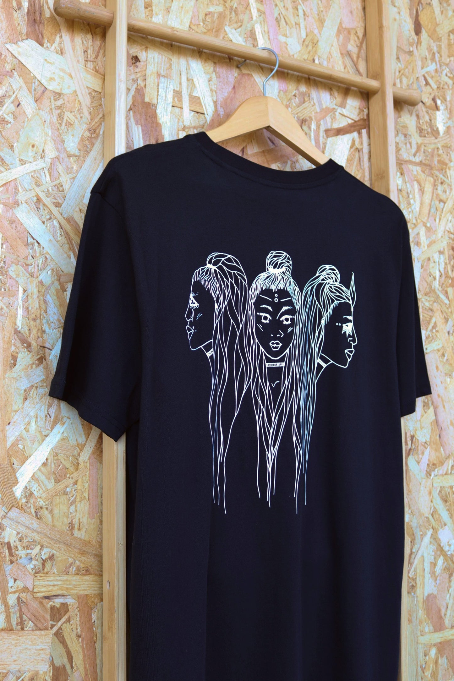 The Fates Print Black Tee