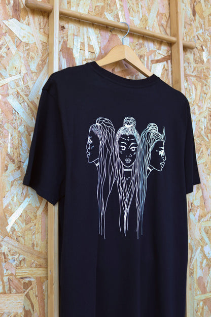 The Fates Print Black Tee