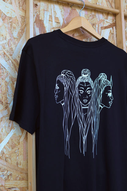 The Fates Print Black Tee