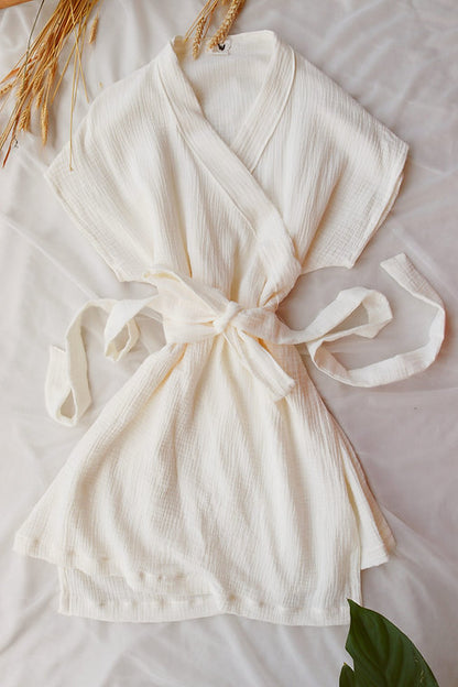 Ivory Summer Kimono Wrap Dress