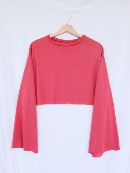 Long Sleeve Crop Top - Dark Orange
