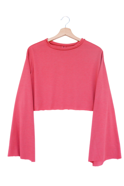 Long Sleeve Crop Top - Dark Orange