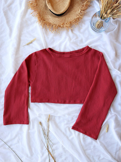 Organic Cotton Dark Red Spring Top