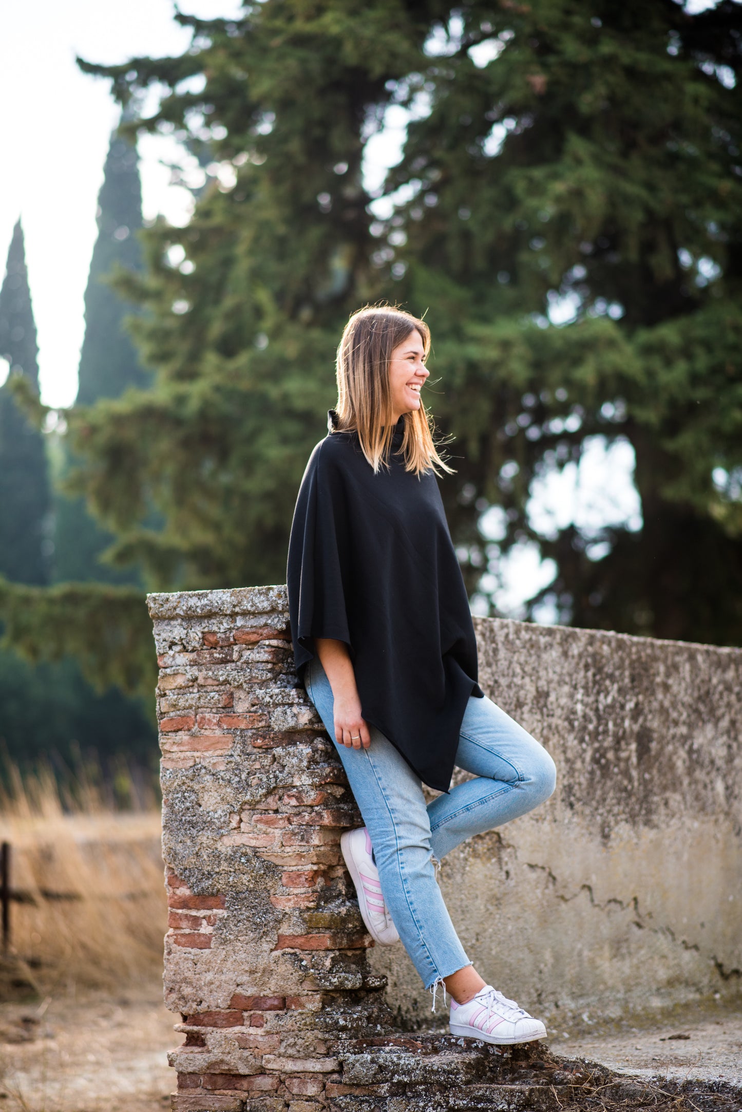 Cover Me Softly | Black Poncho