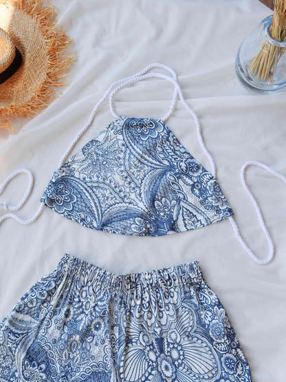 Luxury Blue Summer Triangle Top